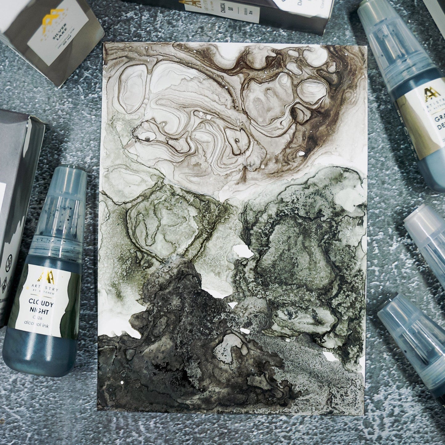 Alcohol Ink Charcoal Suit Alcohol Ink