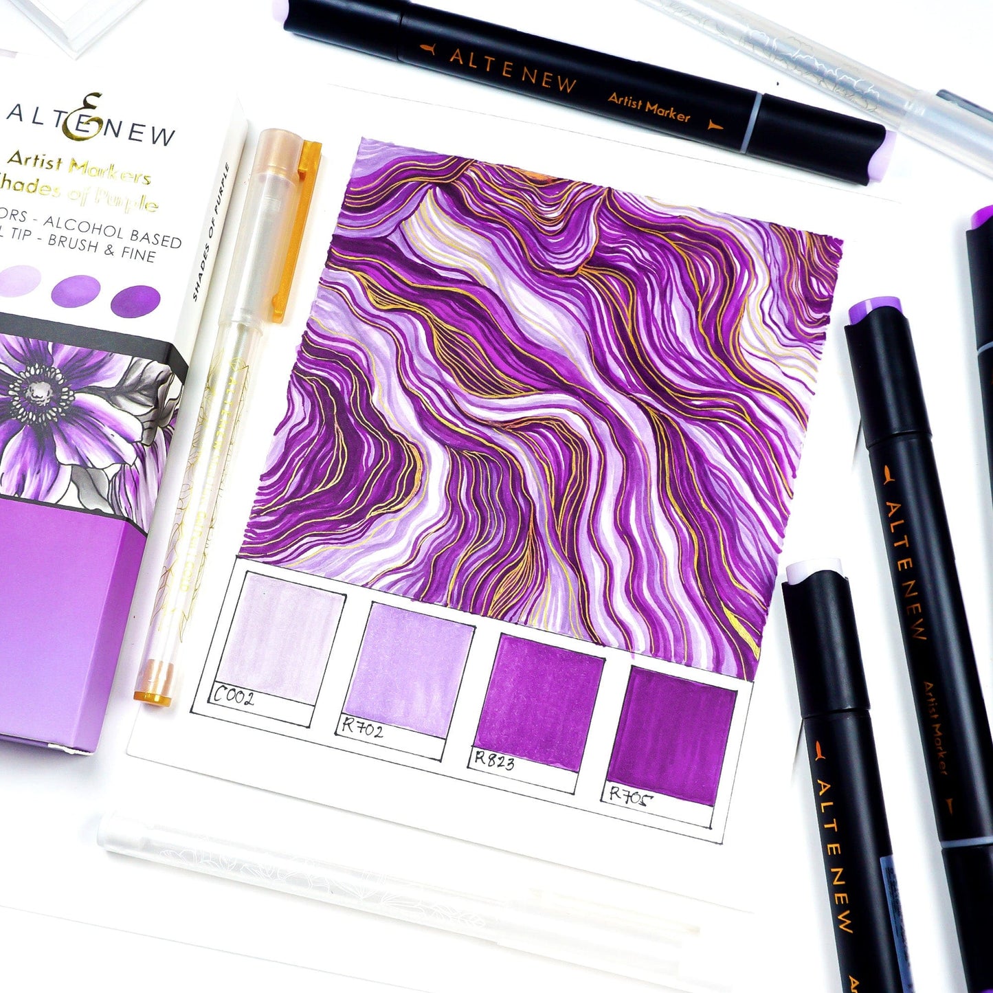 Alcohol Markers Artist Markers Shades of Purple Set