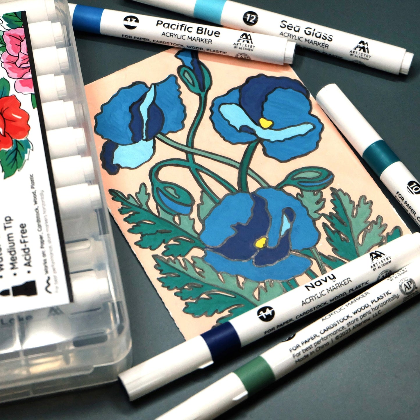 Coloring Book Color-by-Number: Instant Artist - Blossoming Florals (12 Sheets)