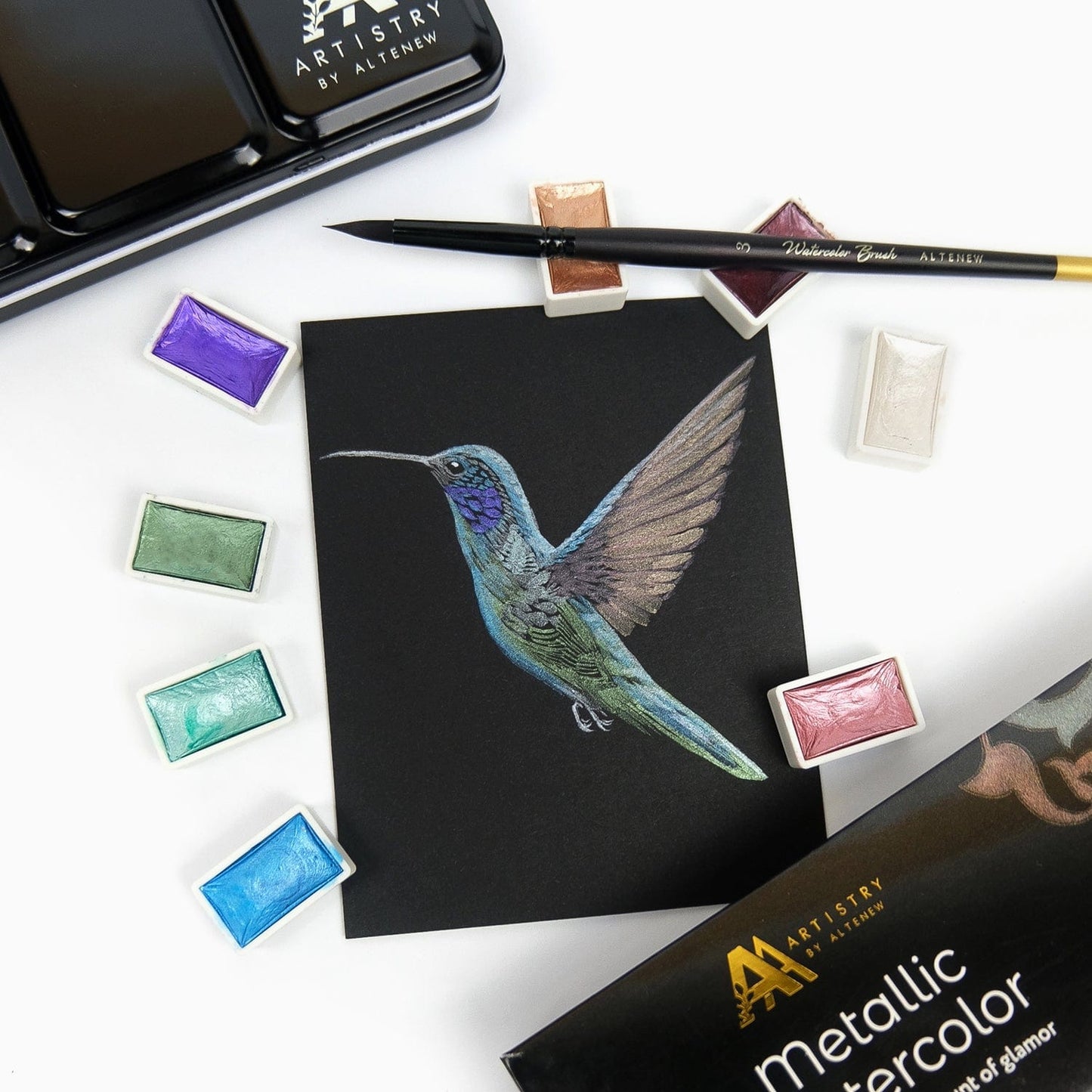 Watercolor Pans Metallic Watercolor 14 Pan Set