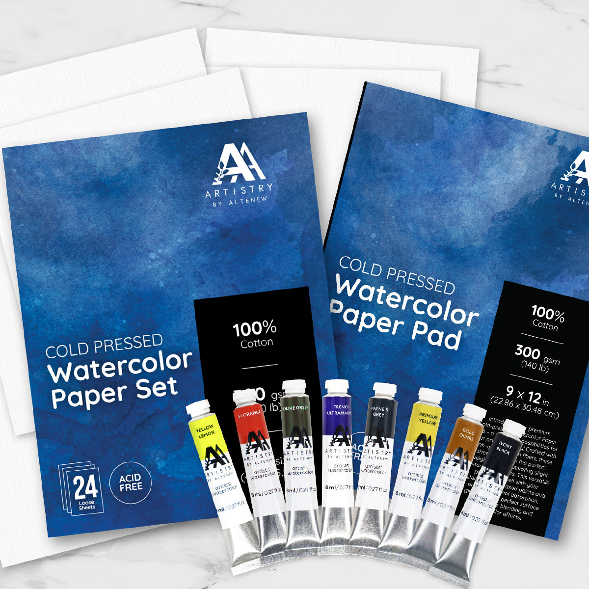 March 2024 NEW Watercolor Tubes, Paper Pads, and Sheets!