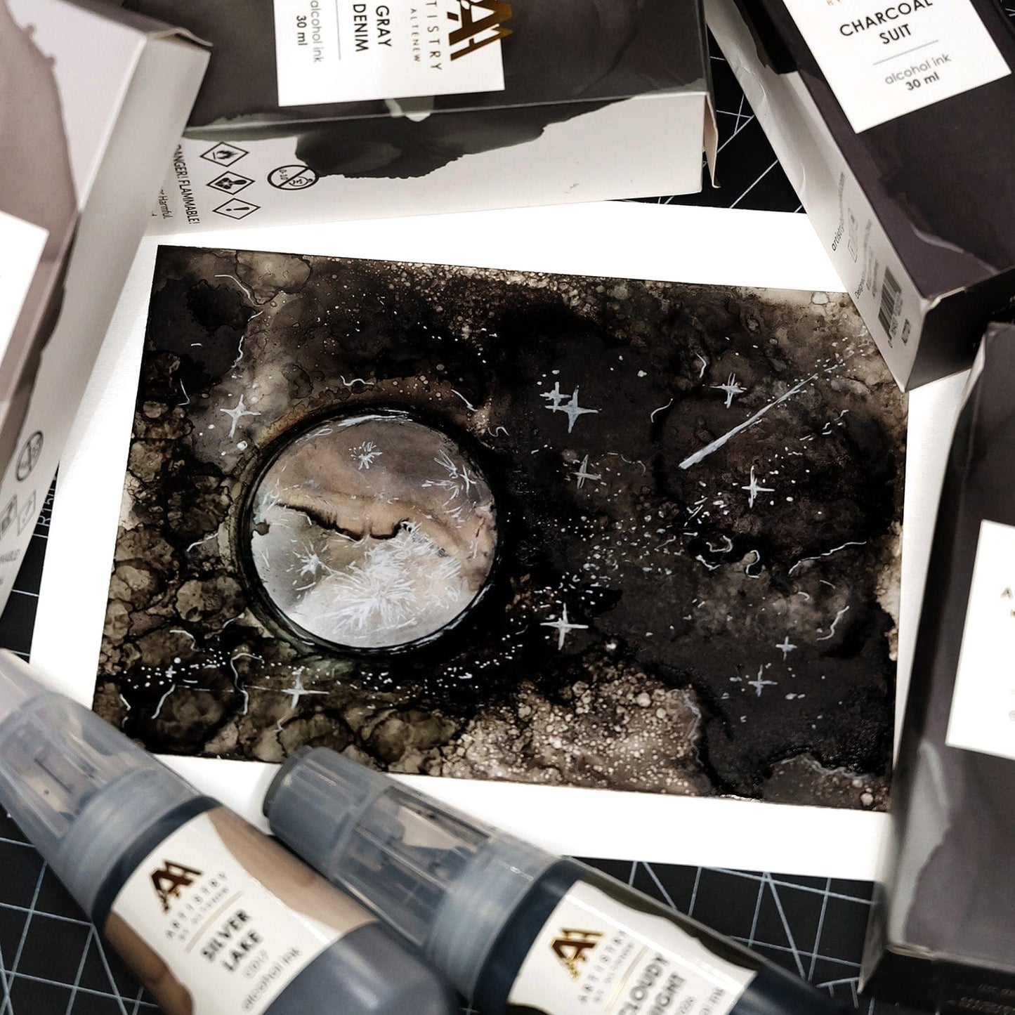 Alcohol Ink Cloudy Night Alcohol Ink