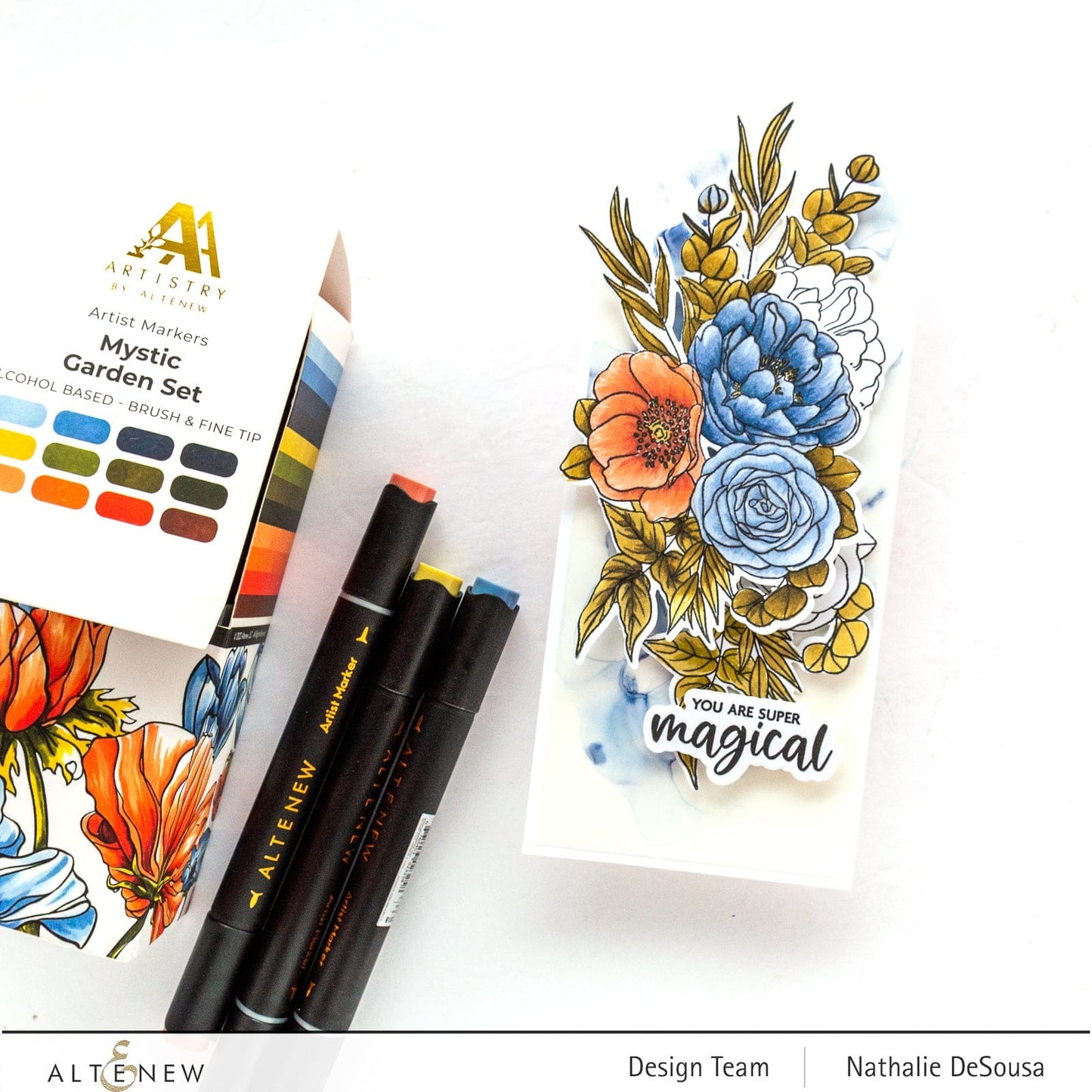 Alcohol Marker & Alcohol Ink Bundle Mystic Garden Artist Alcohol Markers Set & Alcohol Ink Bundle