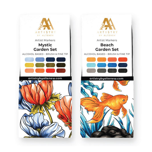 Alcohol Marker Bundle Mystic Garden & Beach Garden Artist Alcohol Markers Bundle