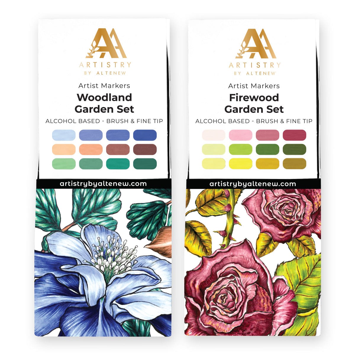 Alcohol Marker Bundle Woodland Garden & Firewood Garden Artist Alcohol Markers