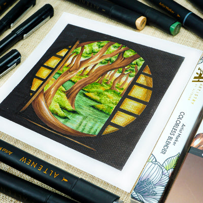 Alcohol Markers Artist Markers Green Fields Set
