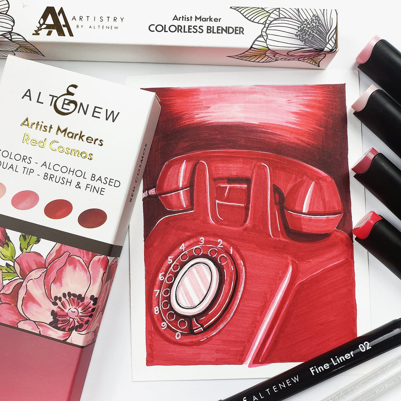 Alcohol Markers Artist Markers Red Cosmos Set