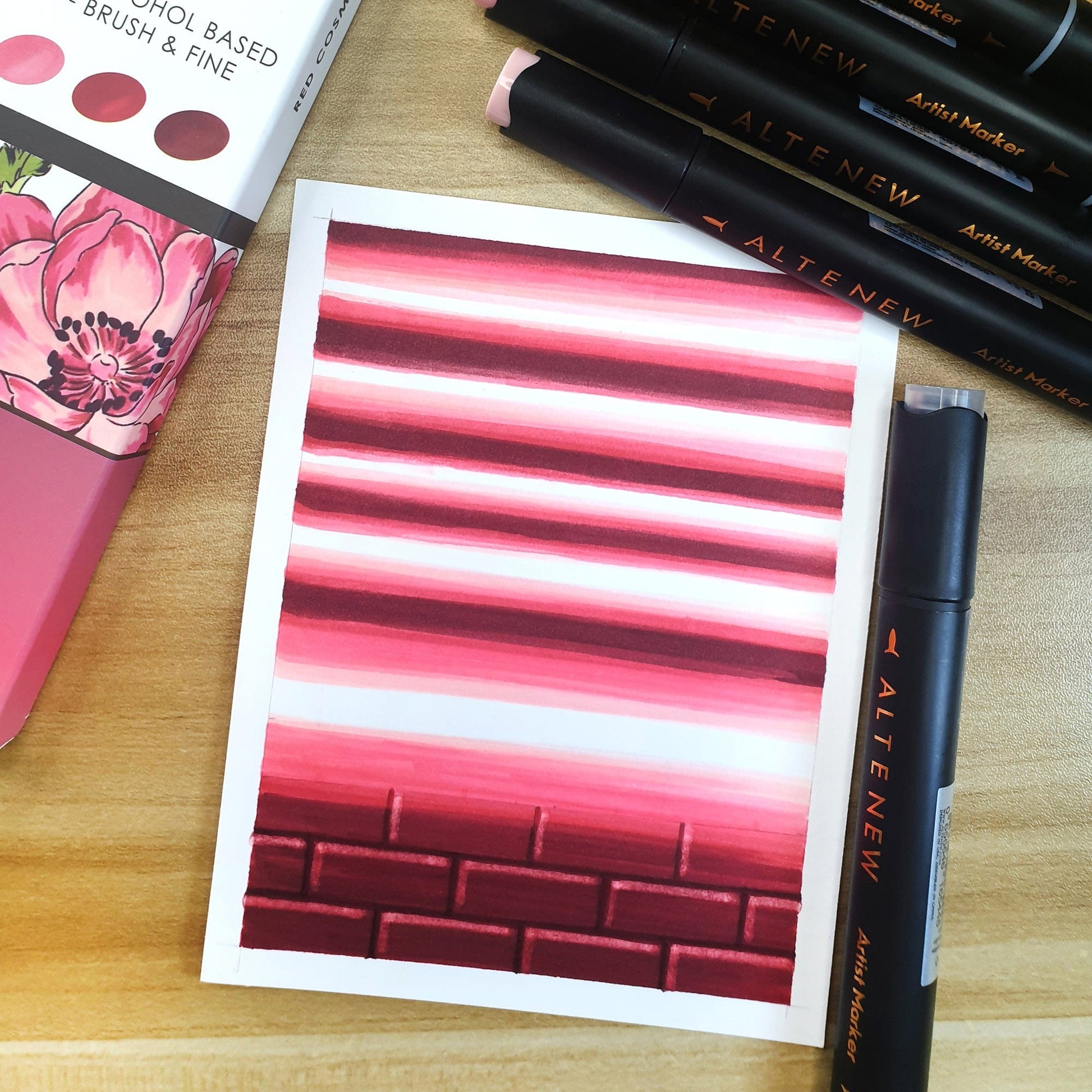 Alcohol Markers Artist Markers Red Cosmos Set