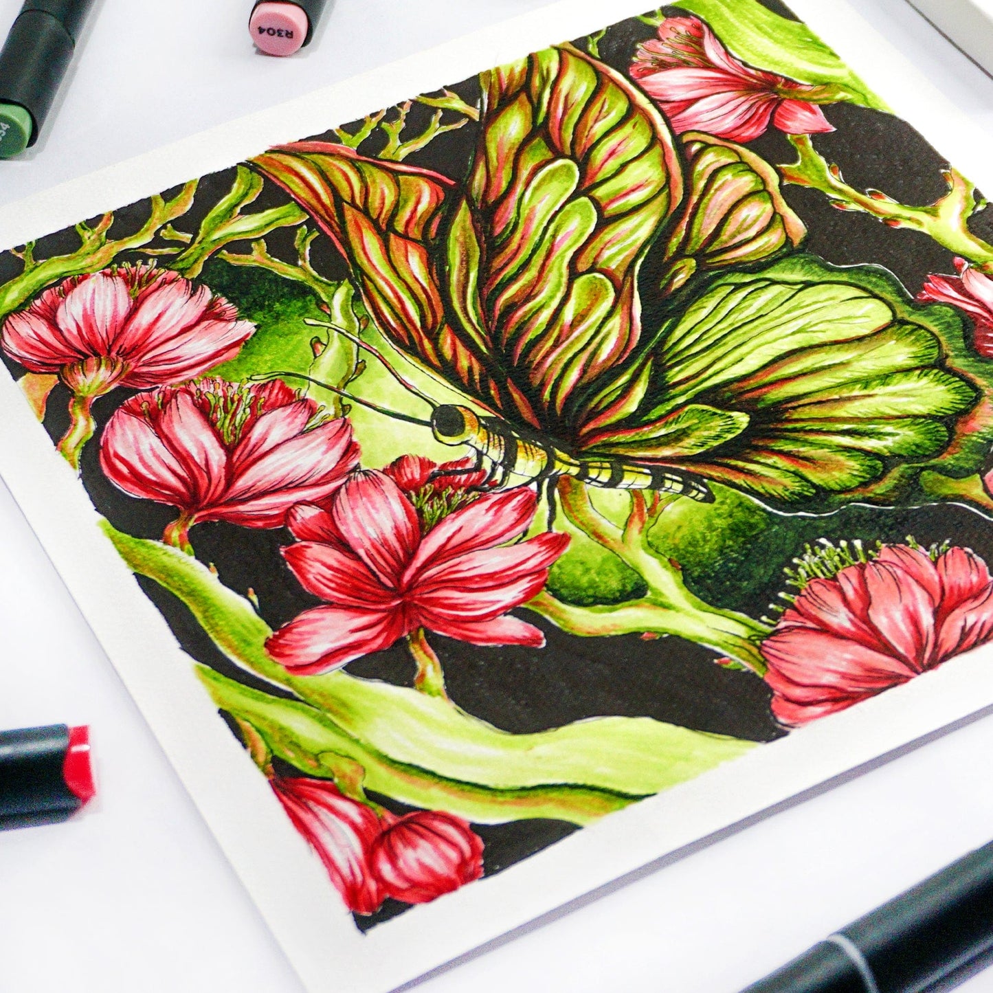 Alcohol Markers Artist Markers Red Cosmos Set