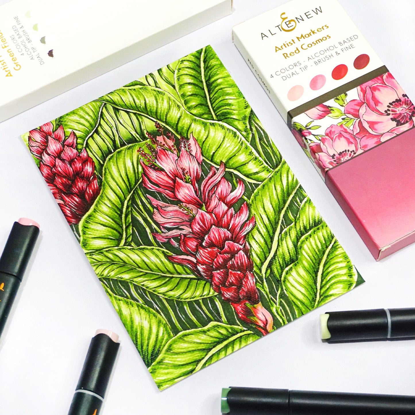 Alcohol Markers Artist Markers Red Cosmos Set