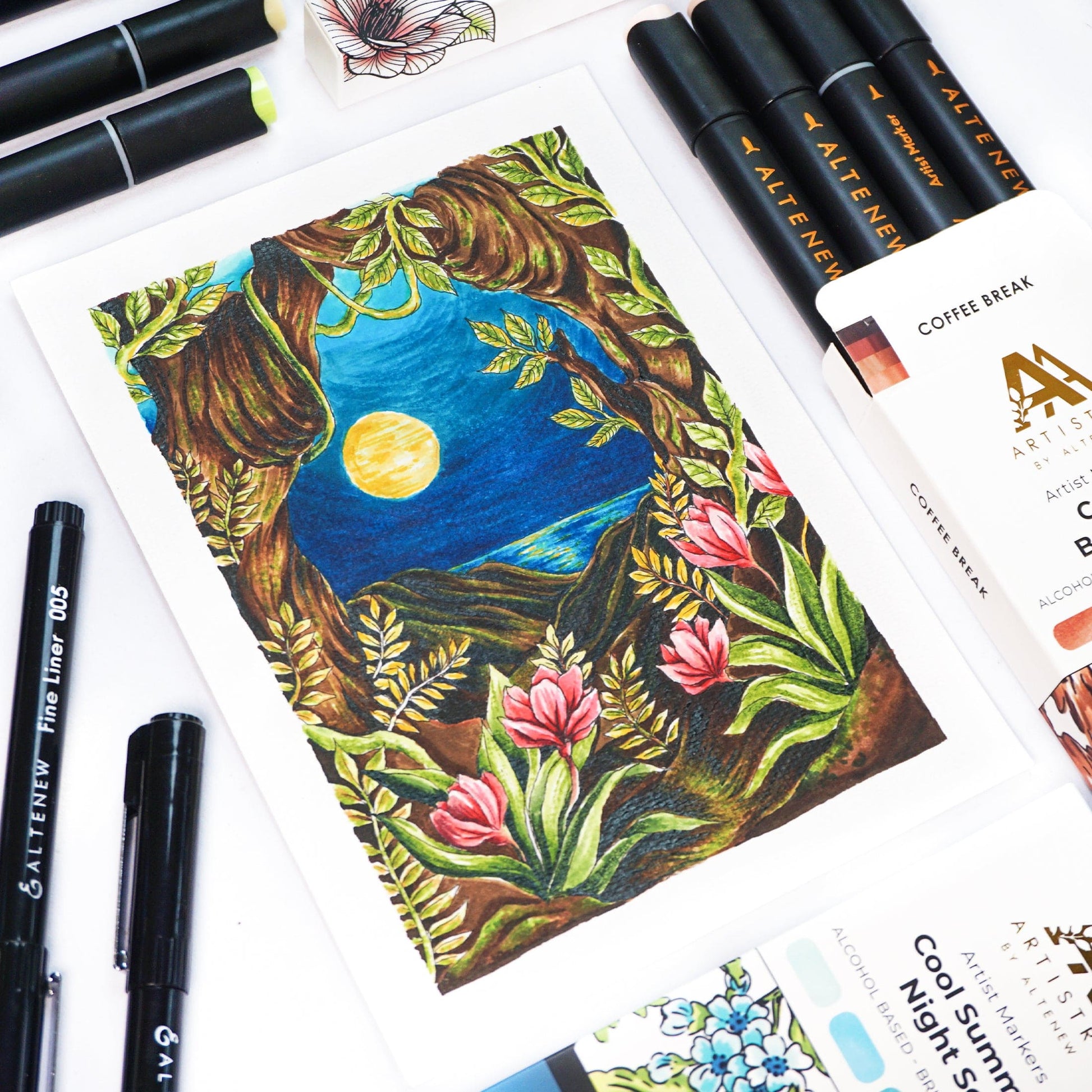 Alcohol Markers Artist Markers Red Cosmos Set