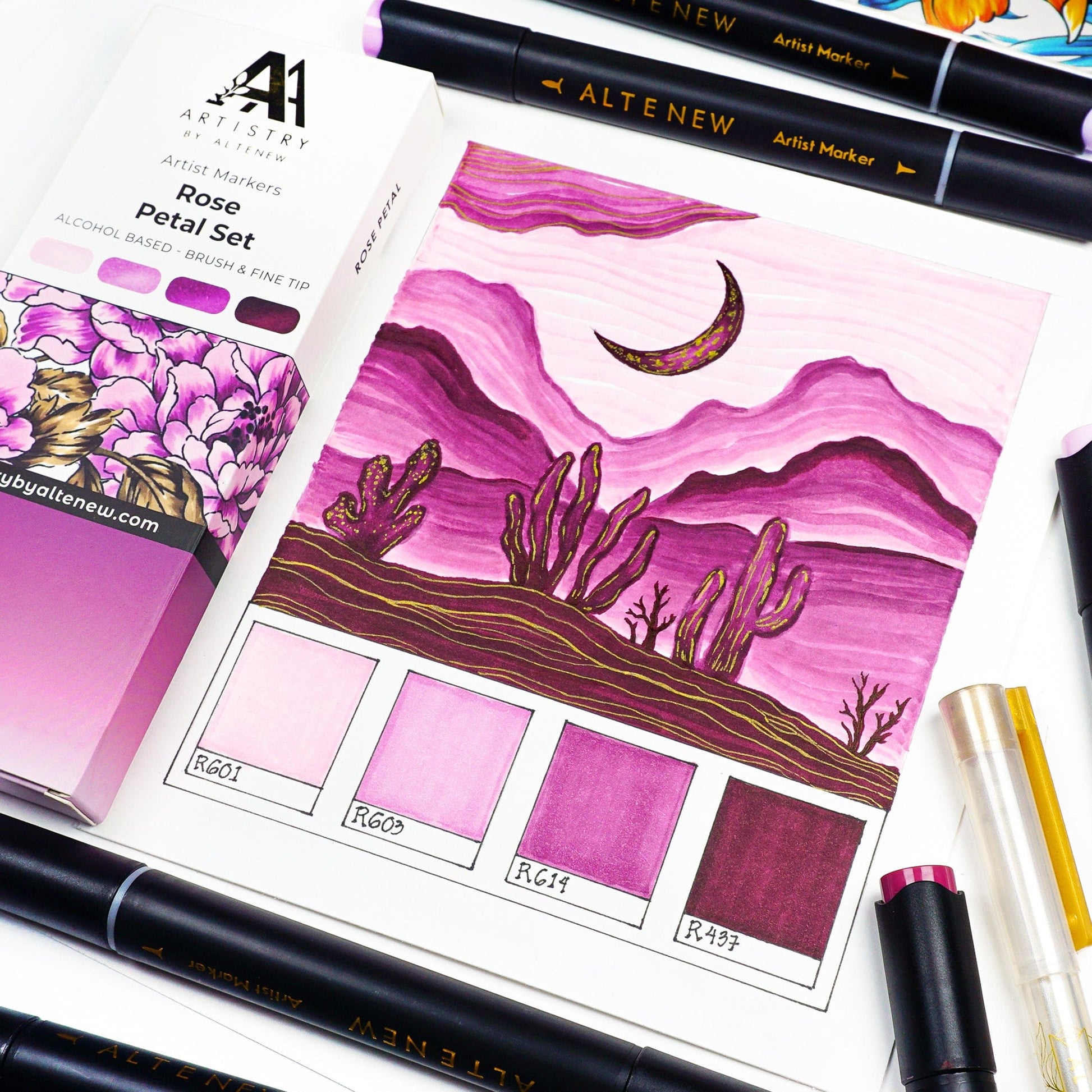 Alcohol Markers Artist Markers Rose Petal Set