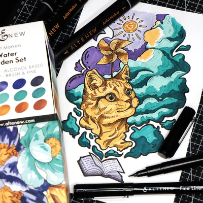 Alcohol Markers Water Garden Artist Alcohol Markers Set G