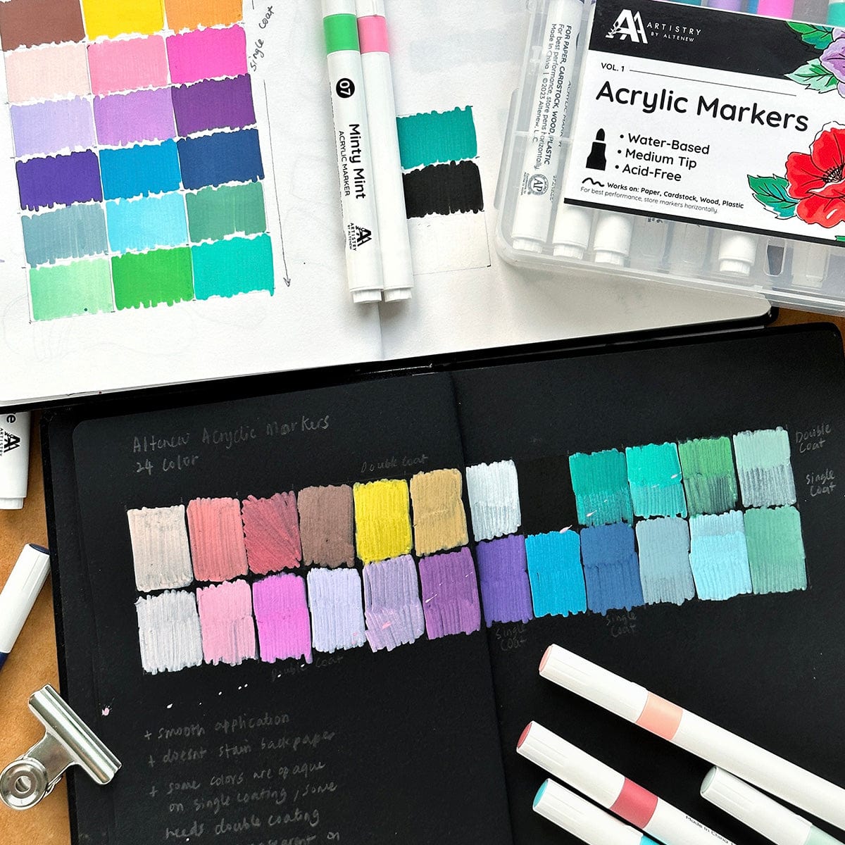 Art Materials Acrylic Marker 24 Color Set - Vol. 1