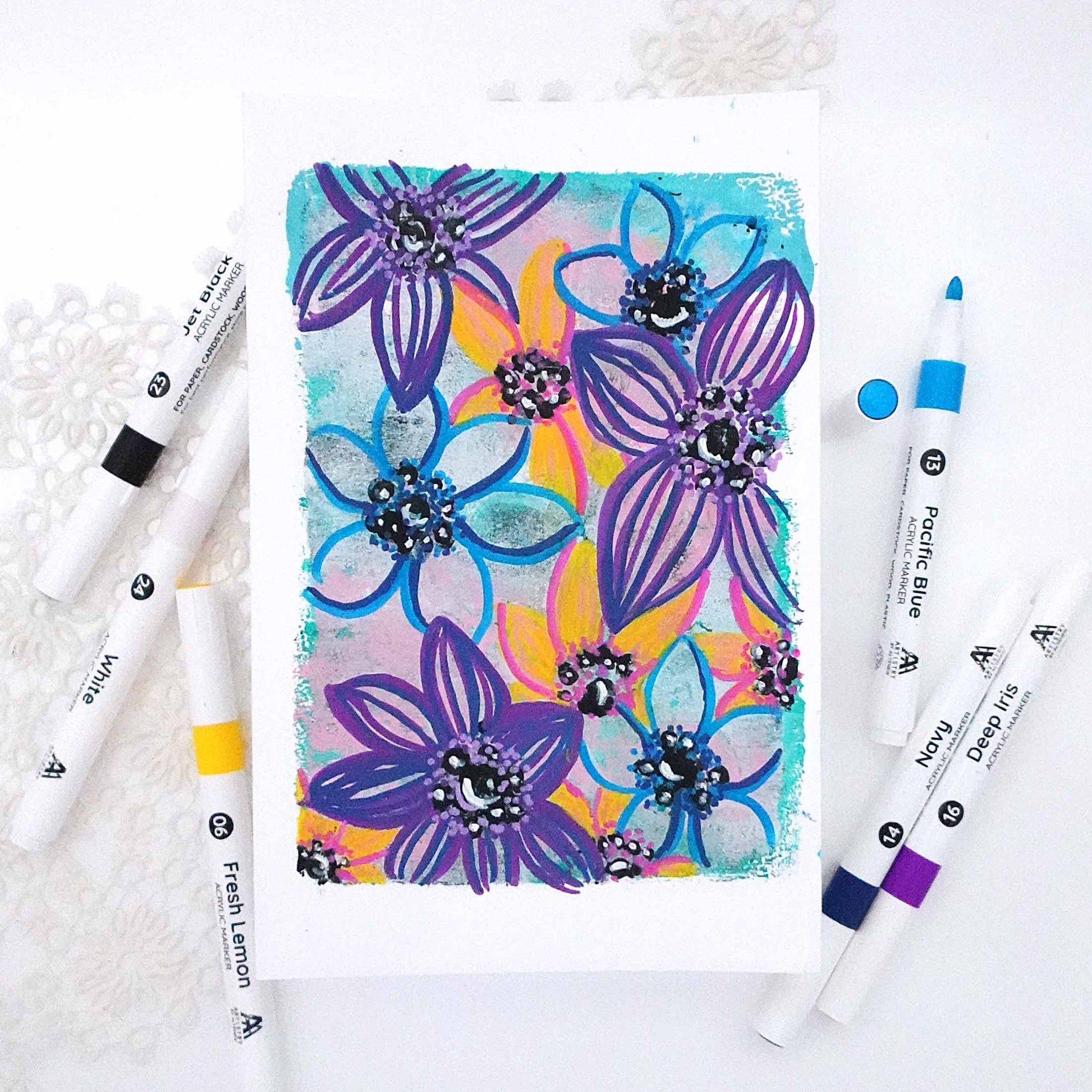 Art Materials Acrylic Marker 24 Color Set - Vol. 1