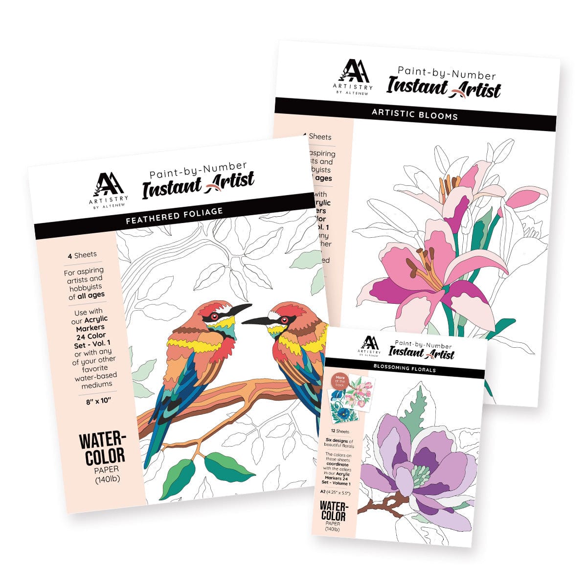 Coloring Book Bundle Instant Artist Paint-by-Numbers Bundle