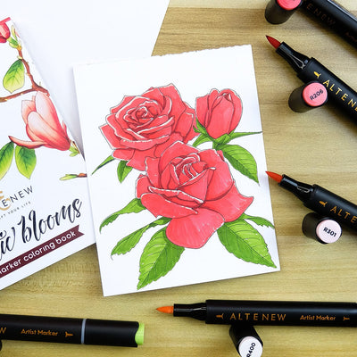 Coloring Book Exotic Blooms Marker Coloring Book