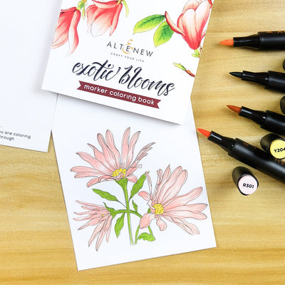 Coloring Book Exotic Blooms Marker Coloring Book