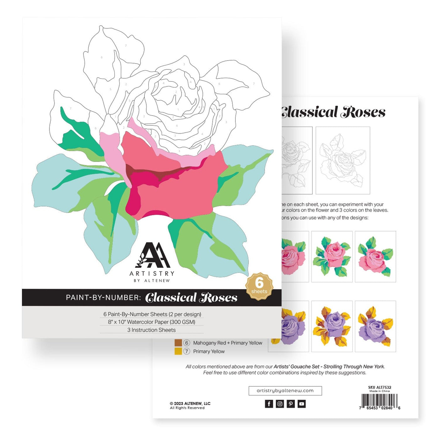 Coloring Book Paint-by-Number: Classical Roses