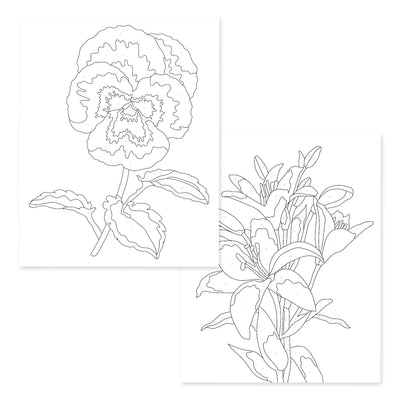 Coloring Book Paint-by-Number: Instant Artist - Artistic Blooms (4 Sheets)