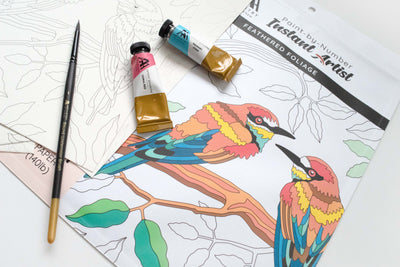 Coloring Book Paint-by-Number: Instant Artist - Feathered Foliage (4 Sheets)