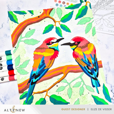 Coloring Book Paint-by-Number: Instant Artist - Feathered Foliage (4 Sheets)