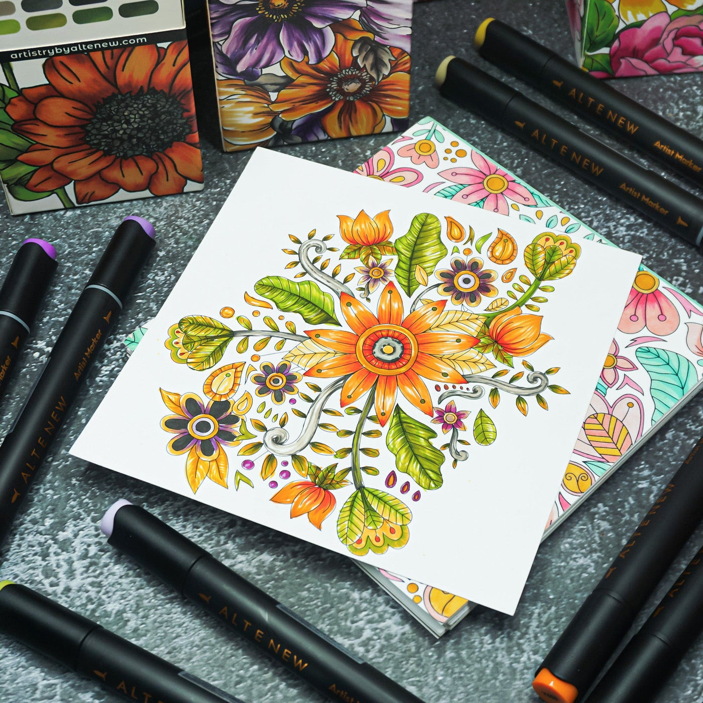 Coloring Book Whimsical Flower Bunch Coloring Book