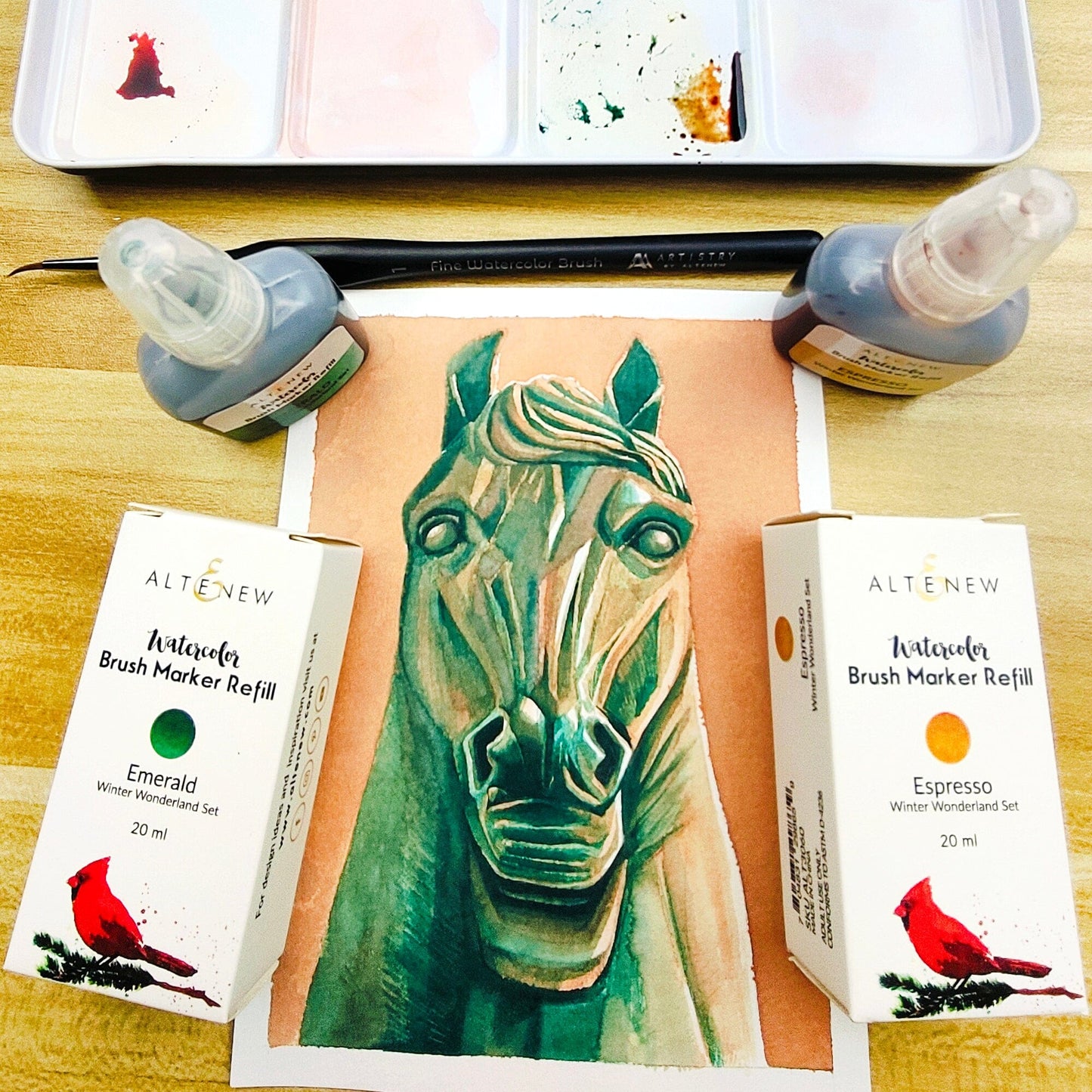 Liquid Watercolor Bundle Winter Wonderland Watercolor Brush Markers & Refill Bundle