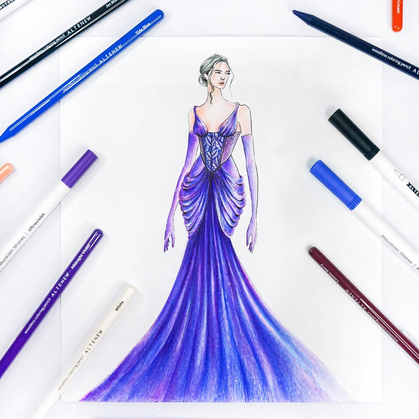 Pencils Woodless Watercolor Pencil 24 Set