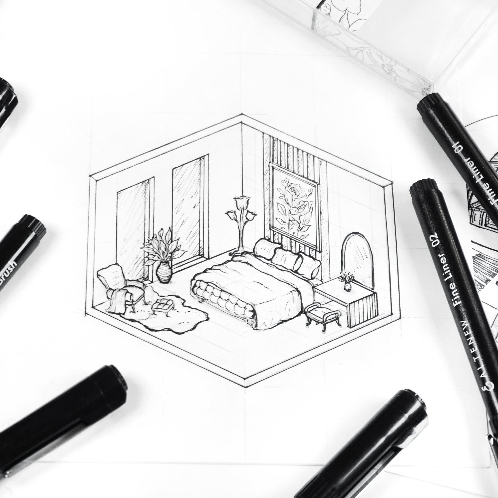 Stationery Fine Liner Pen Set