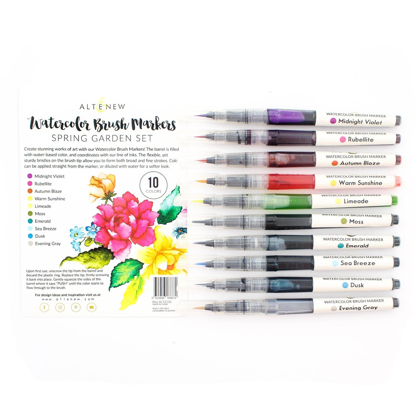 Water-based Markers Watercolor Brush Markers - Spring Garden Set