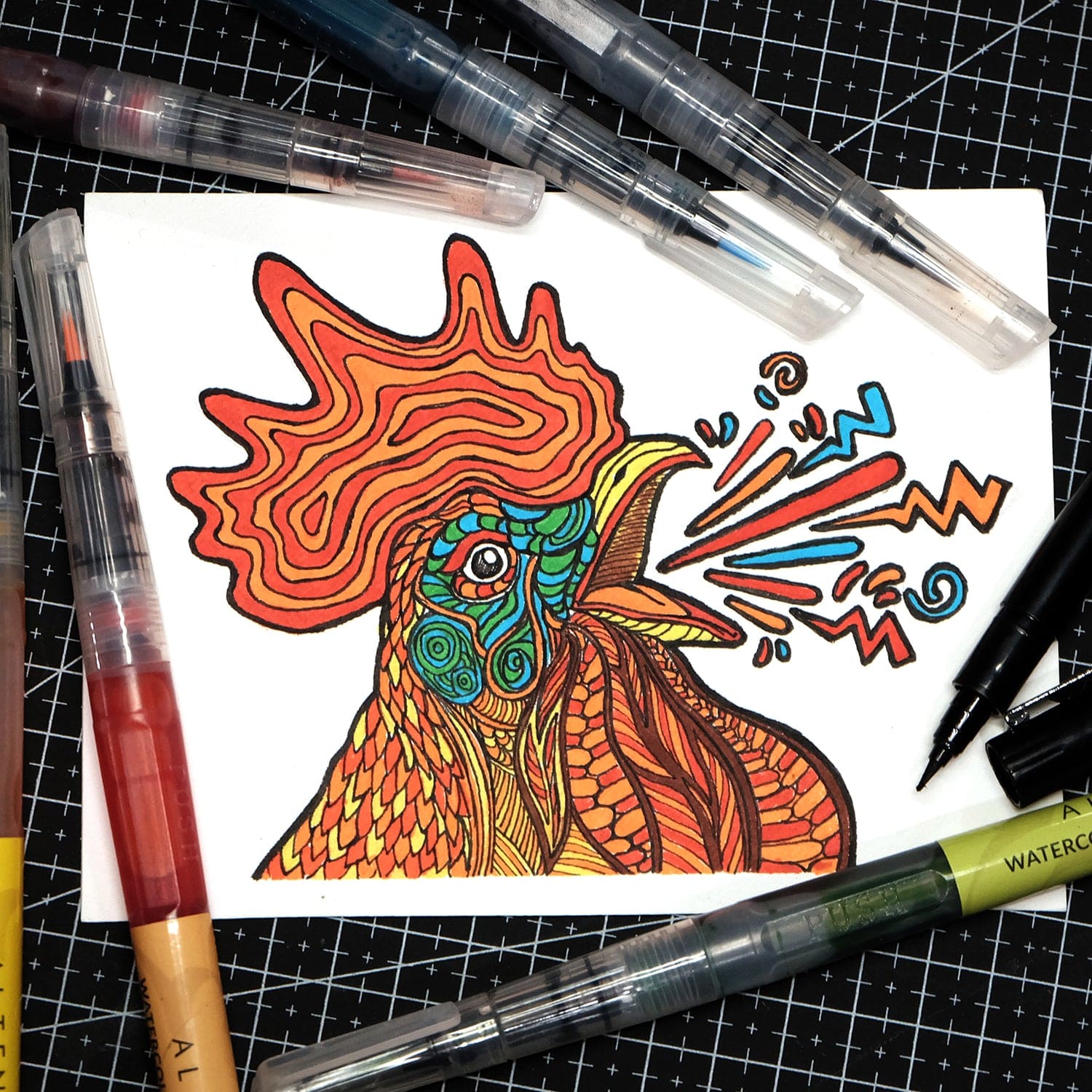 Water-based Markers Watercolor Brush Markers - Tropical Fiesta Set