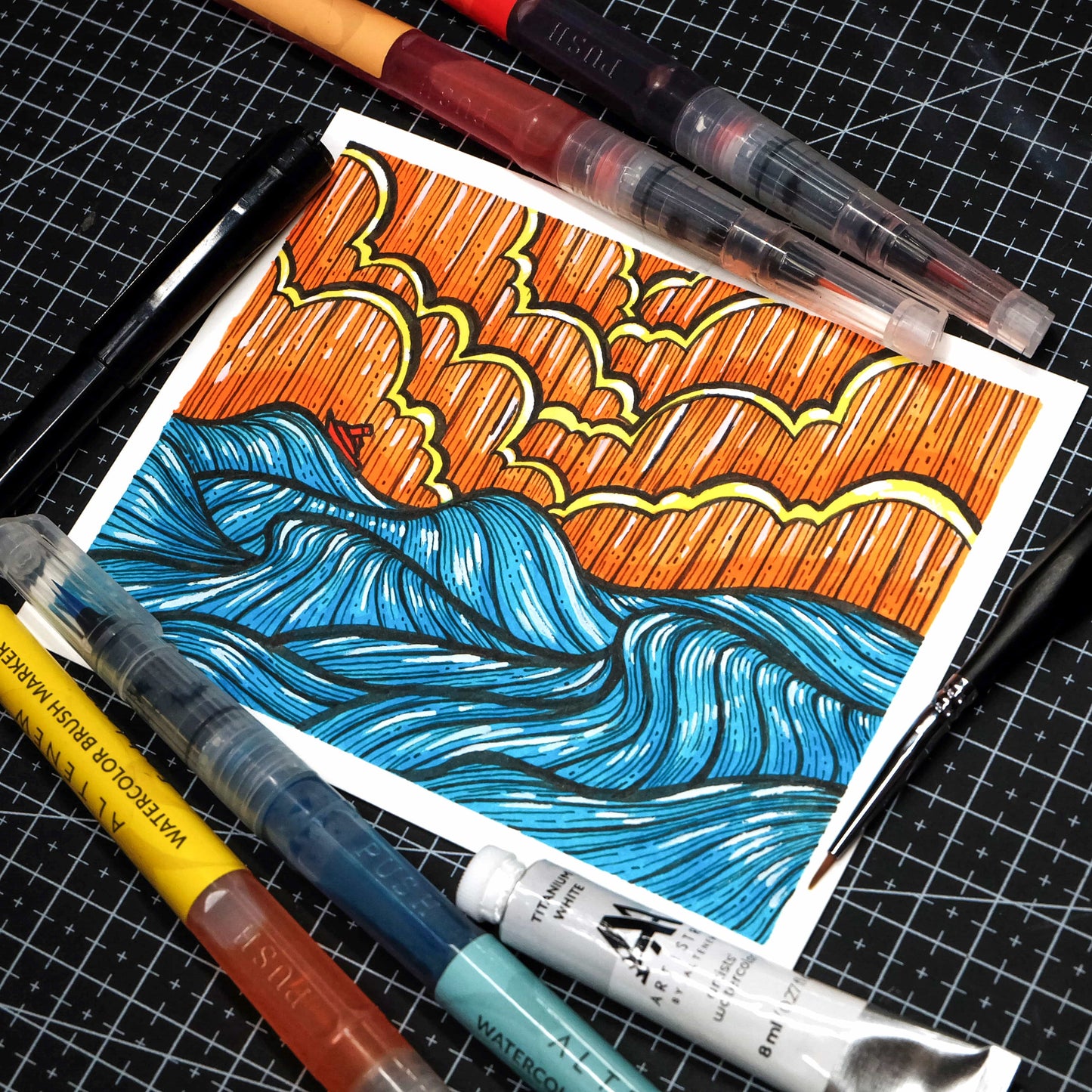 Water-based Markers Watercolor Brush Markers - Tropical Fiesta Set