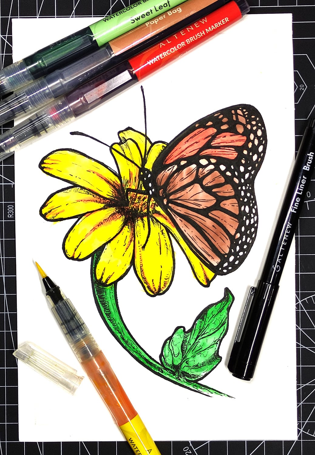 Water-based Markers Watercolor Brush Markers - Tropical Fiesta Set