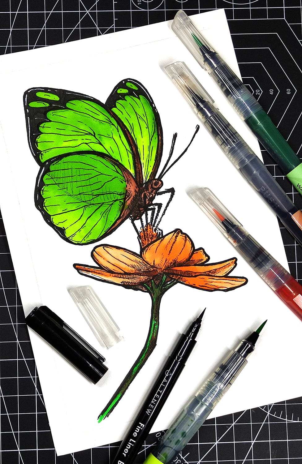 Water-based Markers Watercolor Brush Markers - Tropical Fiesta Set